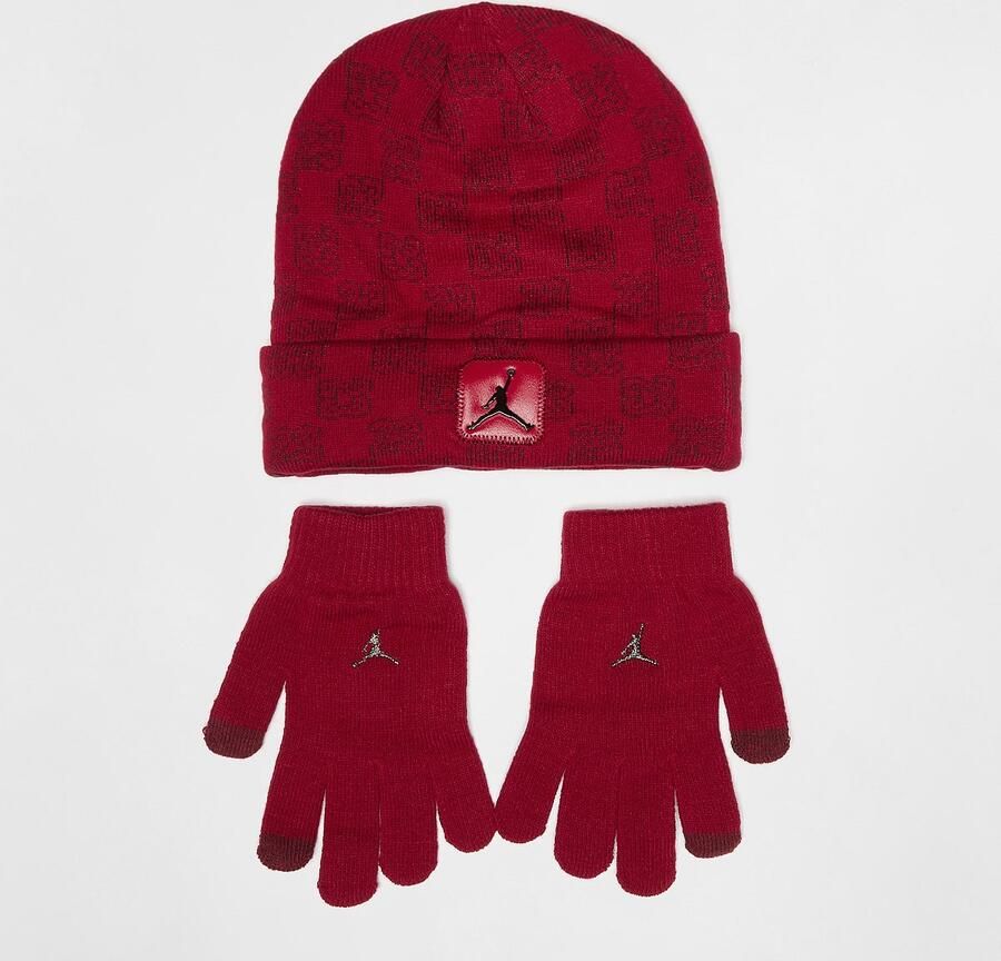 Nike Jan Monogram Beanie Set (2 Piece) Unisex Mutsen rood Maat 8Y-20Y Accessoires - Foto 2