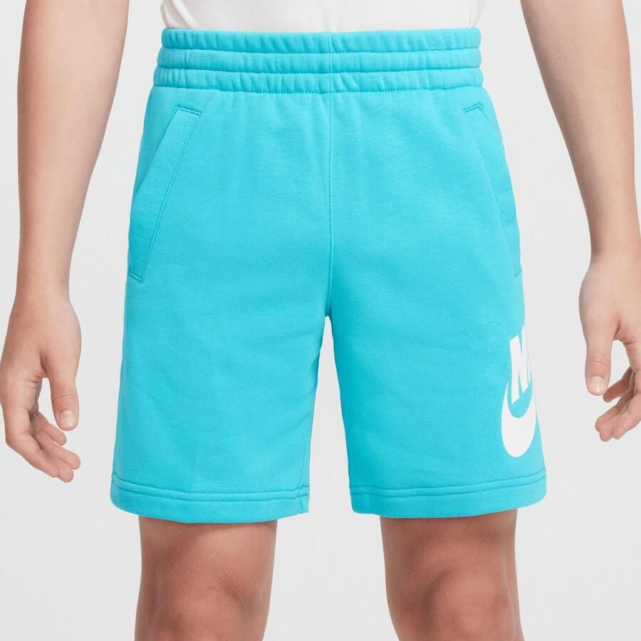 Nike Junior Sportswear Club French-Terry Short High Brand Read Unisex Sport shorts turkoois Kleding