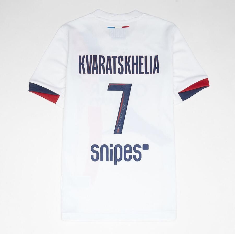 Nike Kvaratskhelia No. 7 Paris Saint-Germain Kids Away Stadium 2024 25 Unisex Jersey's wit Kleding - Foto 3