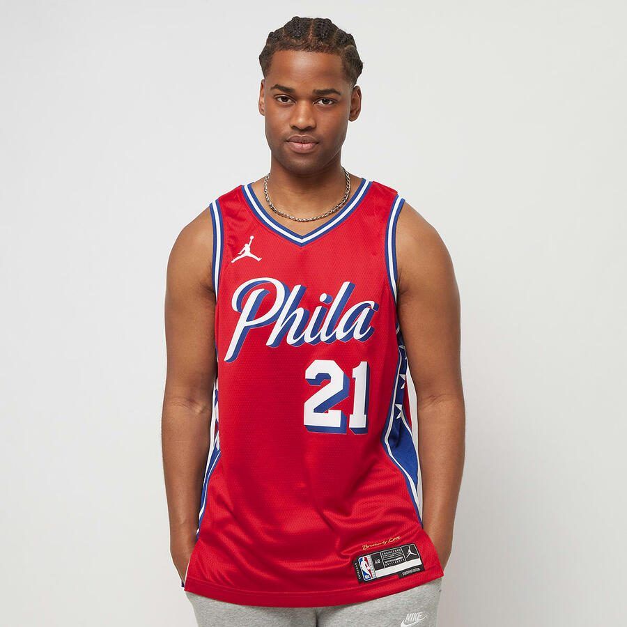Nike NBA Dri-FIT Swingman Jersey Philadelphia 76ers Joel Embiid Men Jersey's rood Maat S Kleding - Foto 3