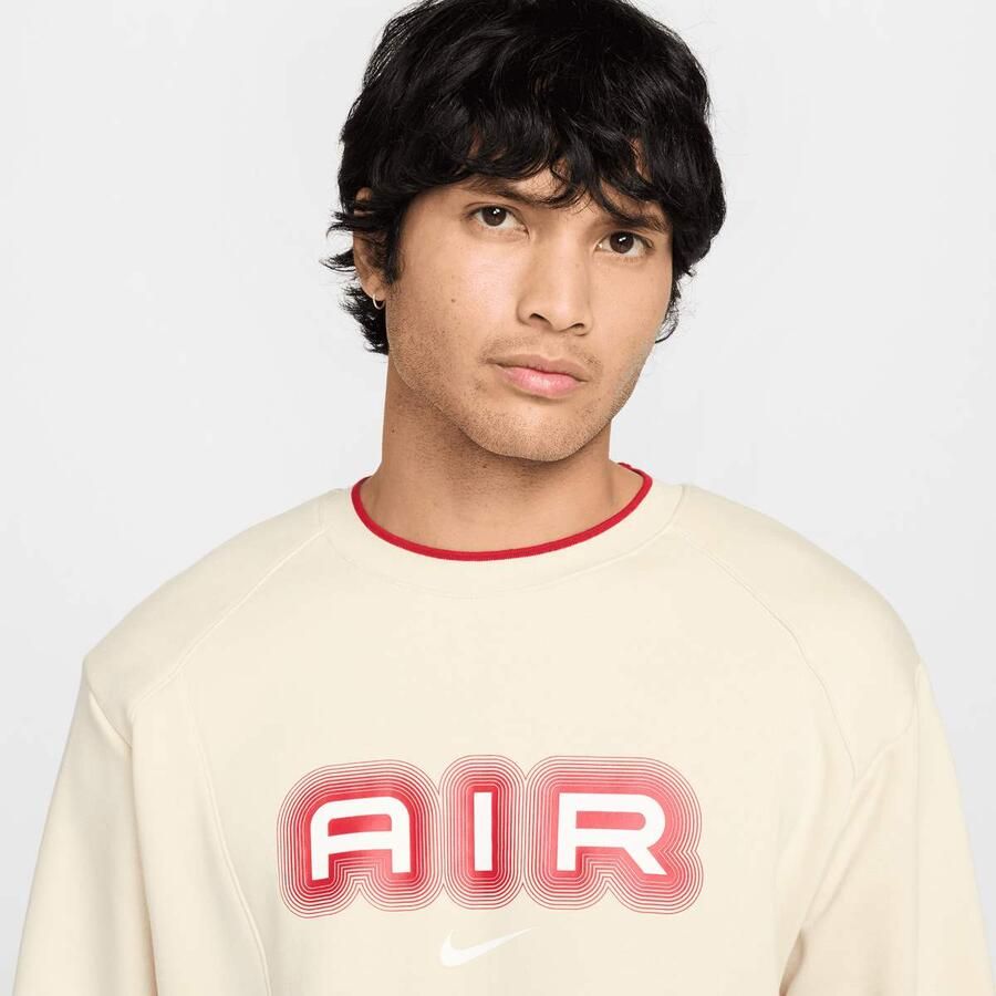 Nike Sportswear Air Fleece Crew Men Hoodies & Sweaters beige Maat XXL Kleding