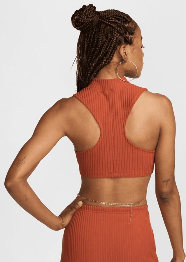Nike Sportswear Chill Knit Rib Crop Tank Wo Tops oranje Maat XS Kleding - Foto 2