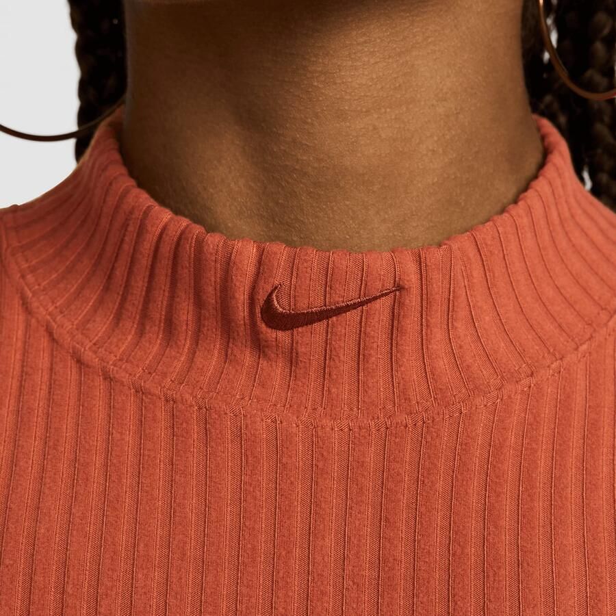 Nike Sportswear Chill Knit Rib Crop Tank Wo Tops oranje Maat XS Kleding
