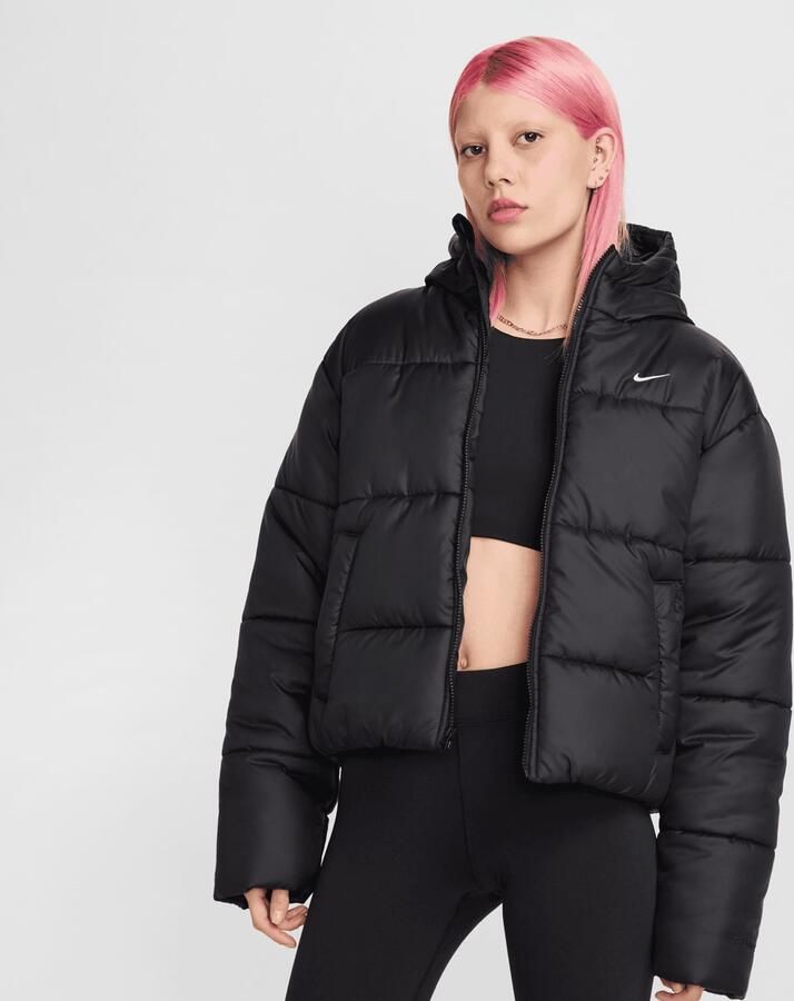 Nike Therma-FIT ruimvallend damesjack met capuchon Sportswear Classic Puffer Black- Dames Black - Foto 3