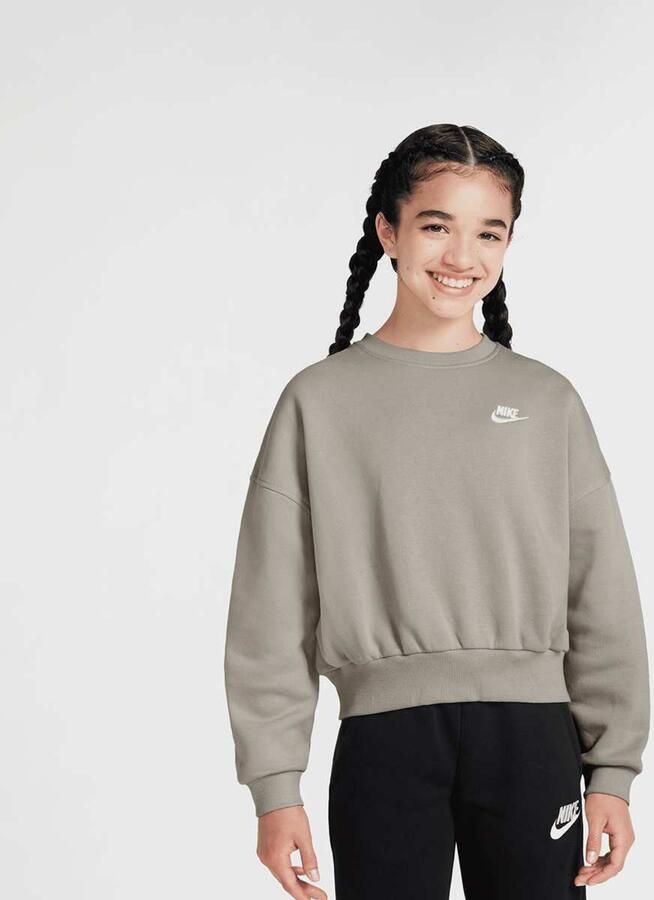 Nike Sportswear Club Fleece Boxy Crew Low Brand Read Unisex Hoodies & Sweaters grijs Kleding - Foto 3