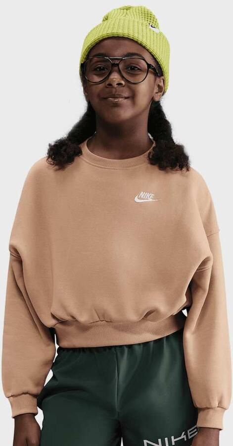 Nike Sportswear Club Fleece Boxy Crew-Neck Sweatshirt Unisex Hoodies & Sweaters beige Kleding - Foto 4