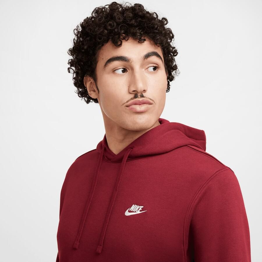 Nike Hoodie Sportswear Club Fleece Team Red Team Red White- Heren Team Red Team Red White