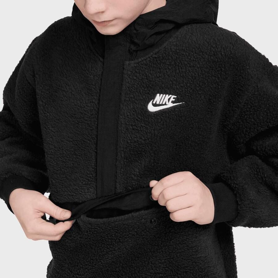 Nike Sportswear Club Fleece Loose 1 4-Zip Hoodie Unisex Hoodies & Sweaters zwart Kleding