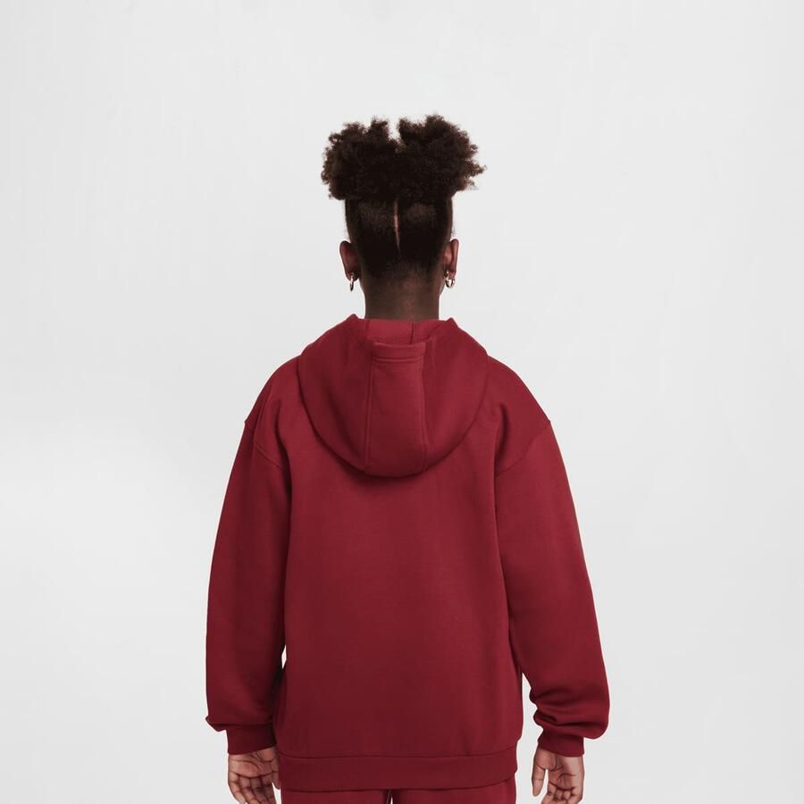 Nike Sportswear Club Fleece Oversized Full-Zip Hoodie Unisex Hoodies & Sweaters rood Kleding