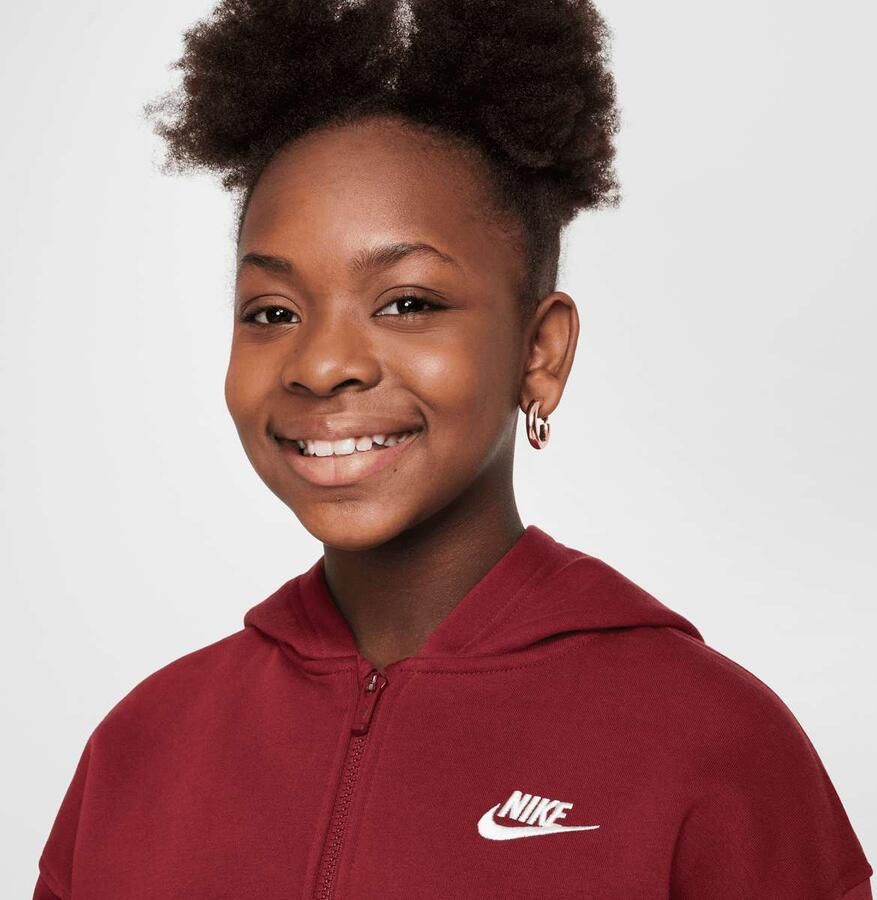 Nike Sportswear Club Fleece Oversized Full-Zip Hoodie Unisex Hoodies & Sweaters rood Kleding - Foto 2