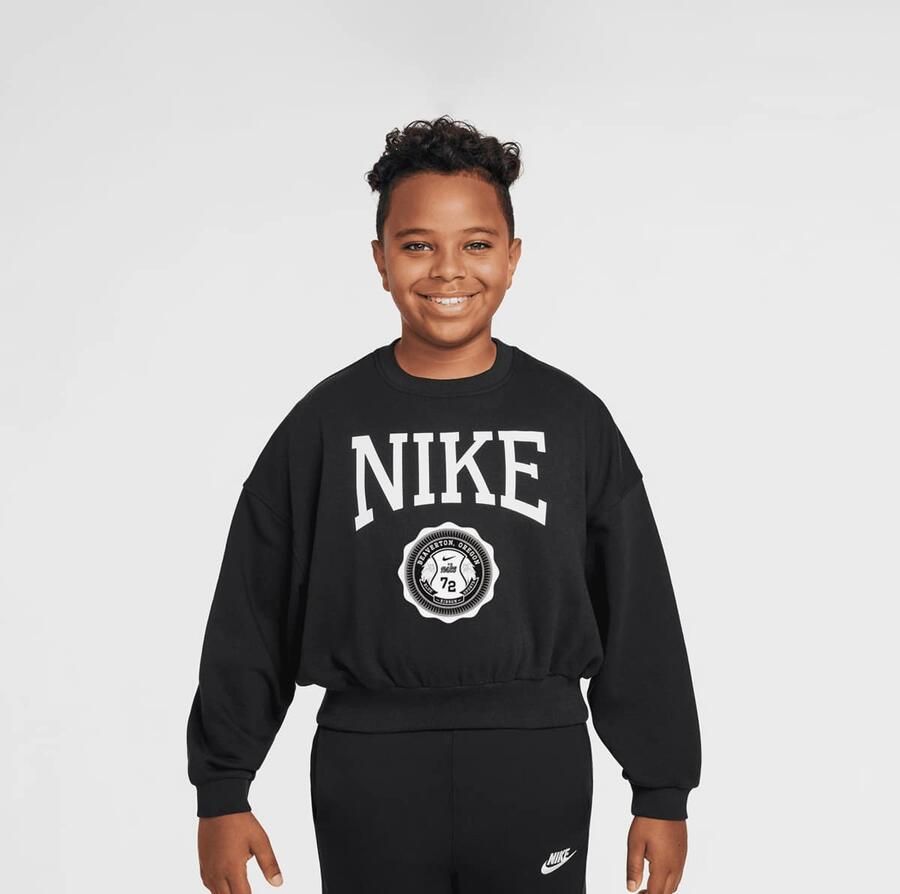 Nike Sportswear Club French Terry Boxy Crew Graphics Star Unisex Hoodies & Sweaters zwart Kleding - Foto 3