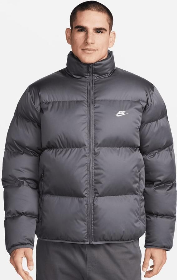 Nike Gewatteerd herenjack Sportswear Club Iron Grey White- Heren Iron Grey White - Foto 3