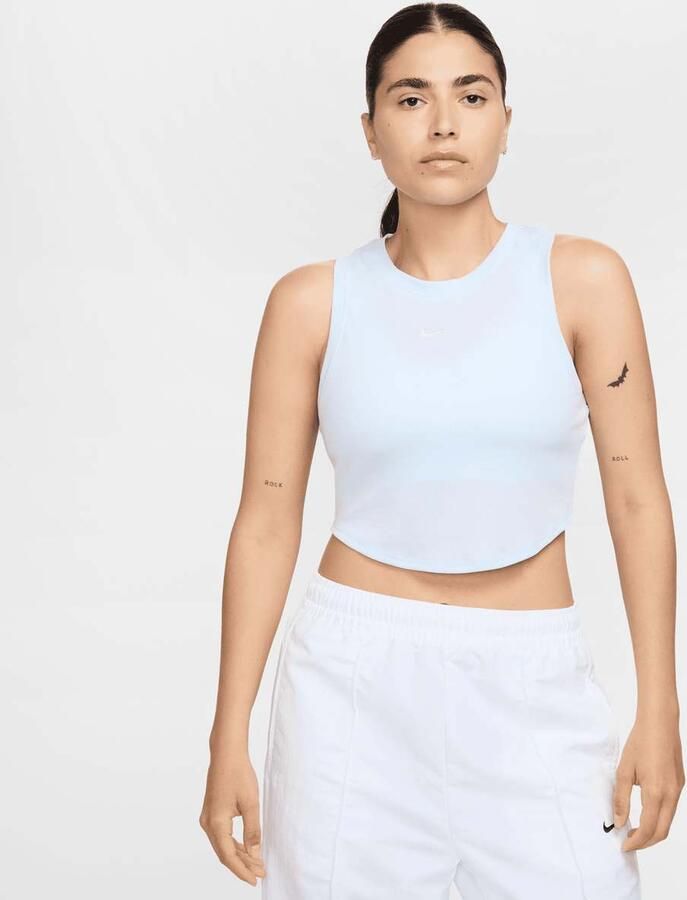 Nike Sportswear Essential Rib Crop Tank Top Women Tops blauw Maat XS Kleding - Foto 3