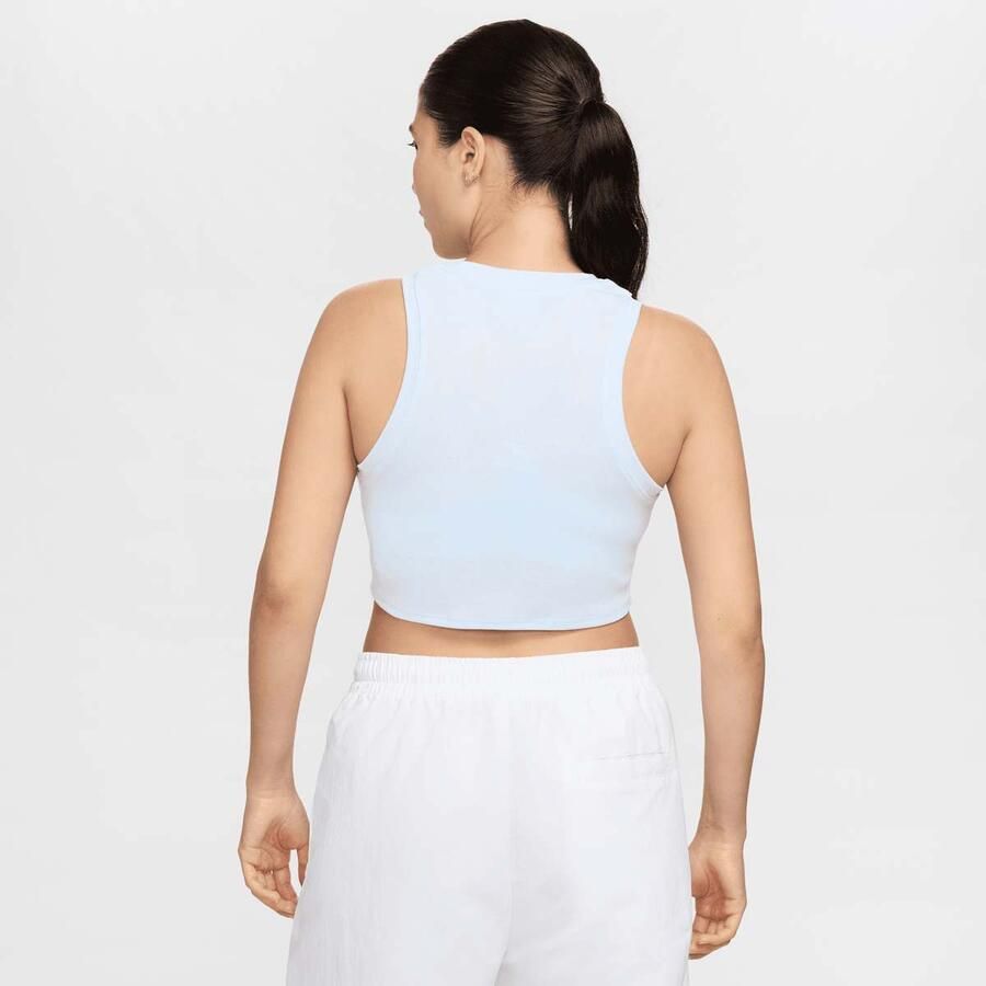 Nike Sportswear Essential Rib Crop Tank Top Women Tops blauw Maat XS Kleding