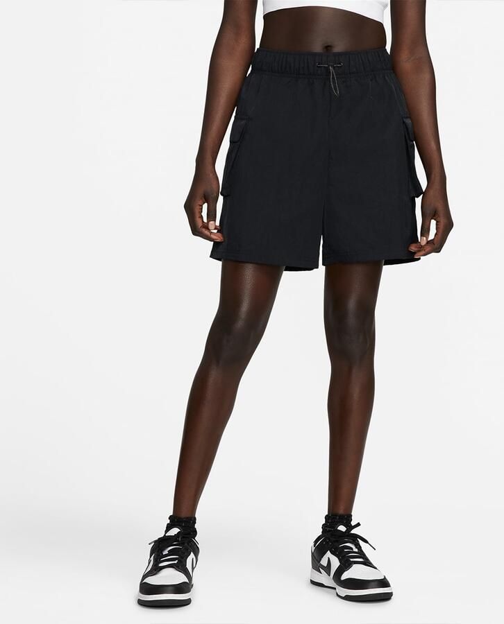 Nike Sportswear Essential Women's Woven High-Rise Shorts Women Sportshorts zwart Maat XS Kleding - Foto 3