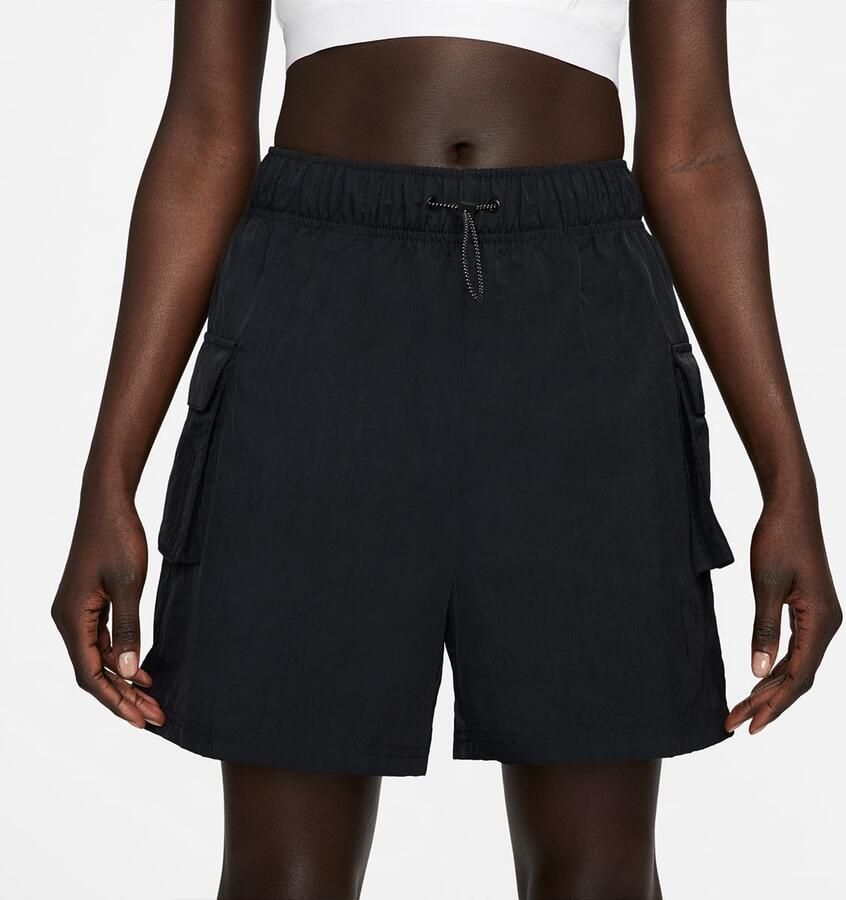 Nike Sportswear Essential Women's Woven High-Rise Shorts Women Sportshorts zwart Maat XS Kleding