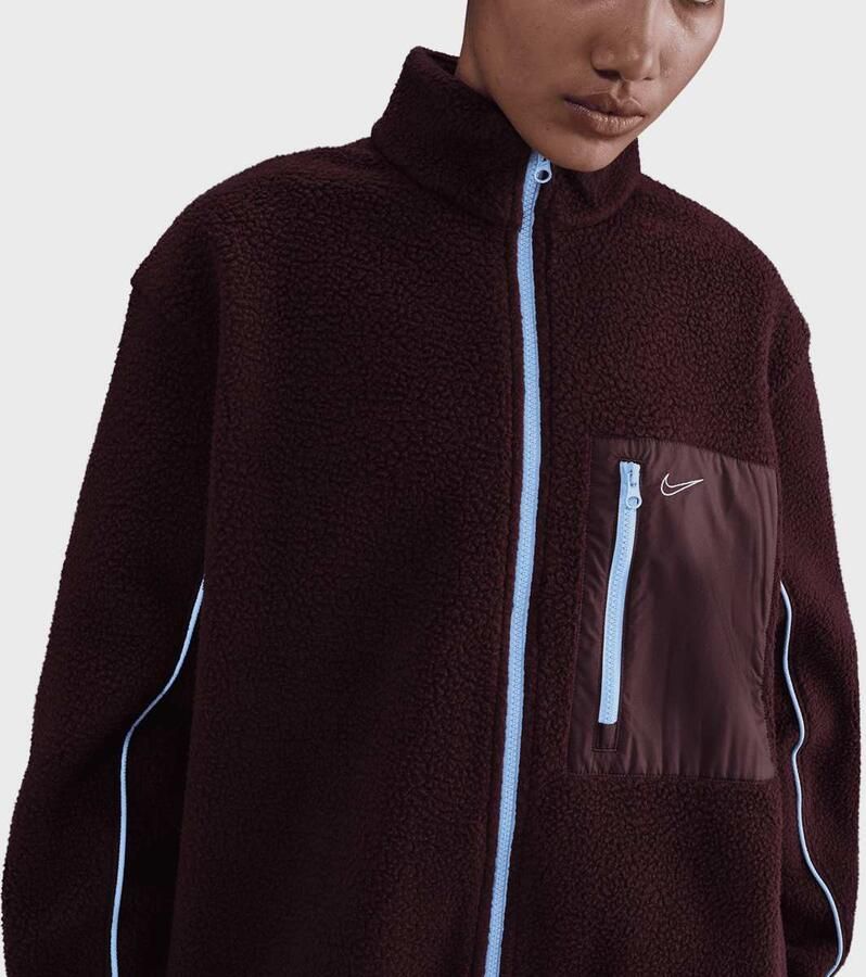 Nike Sportswear Full-Zip High-Pile Fleece Jacket Wo Bomberjacks rood Maat XS Kleding