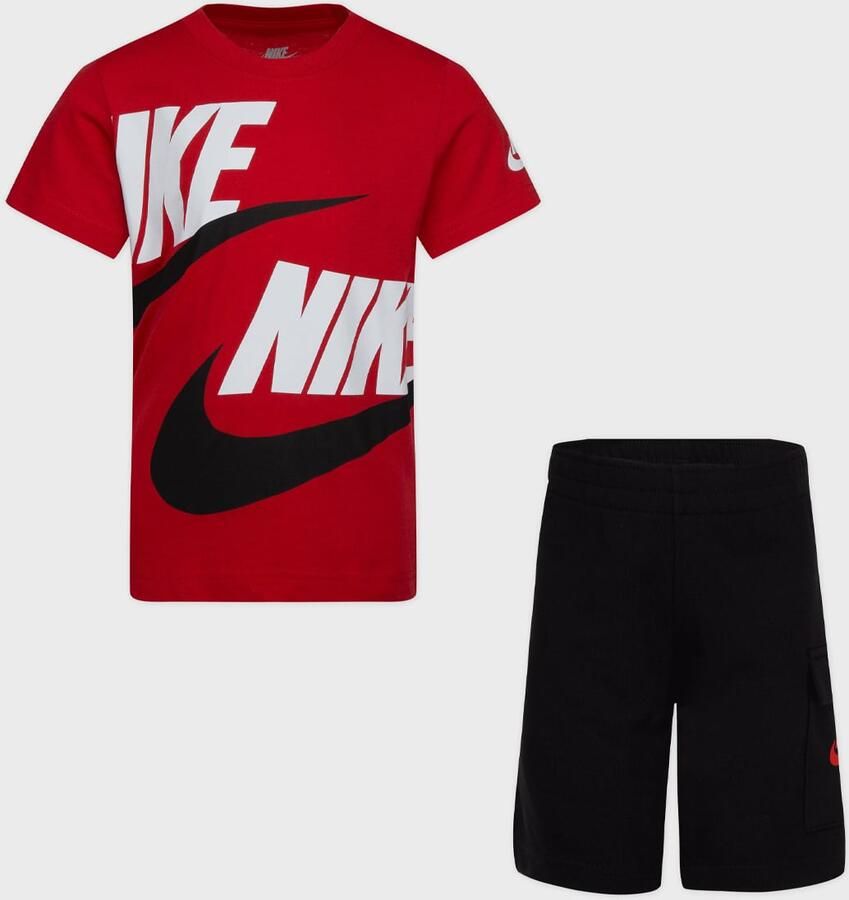 Nike Sportswear High Brand Read Cargo Shorts Set (2 Piece) Unisex Baby Rompers & Sets rood 122 Kleding - Foto 3