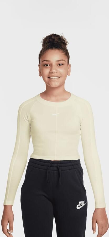 Nike Sportswear Long Sleeve Top Dance Unisex Longsleeves beige Kleding - Foto 3