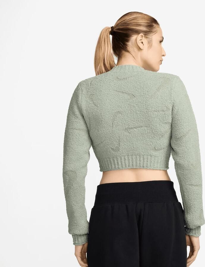 Nike Strakke knit damestop met lange mouwen Sportswear Phoenix Cozy Bouclé Green- Dames Green - Foto 2