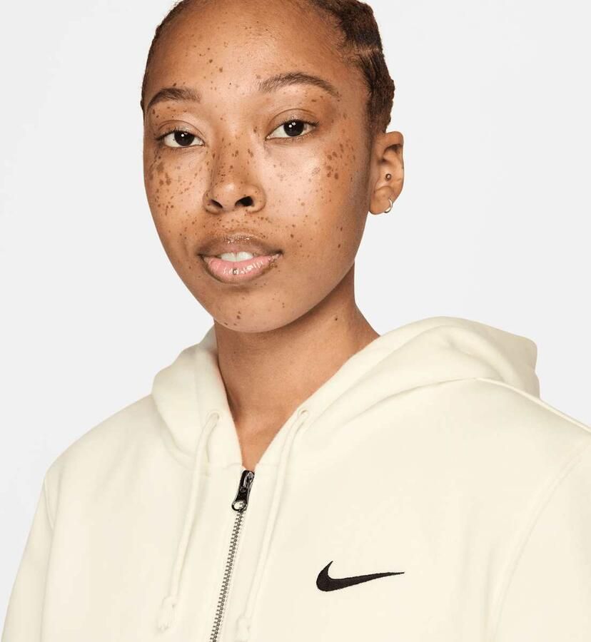 Nike Sportswear Phoenix Fleece Full-Zip Hoodie Wo Hoodies & Sweaters beige Maat XS Kleding
