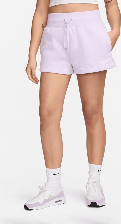 Nike sshorts met ruimvallende pasvorm en hoge taille Sportswear Phoenix Fleece Violet Mist Sail- Violet Mist Sail - Foto 3