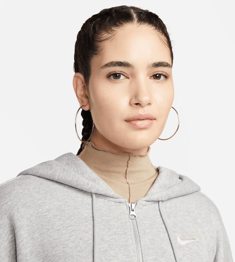 Nike Sportswear Phoenix Fleece Oversized Full-zip Hoodie Hooded vesten Kleding dk grey heather sail maat: XS beschikbare maaten:XS M L XL