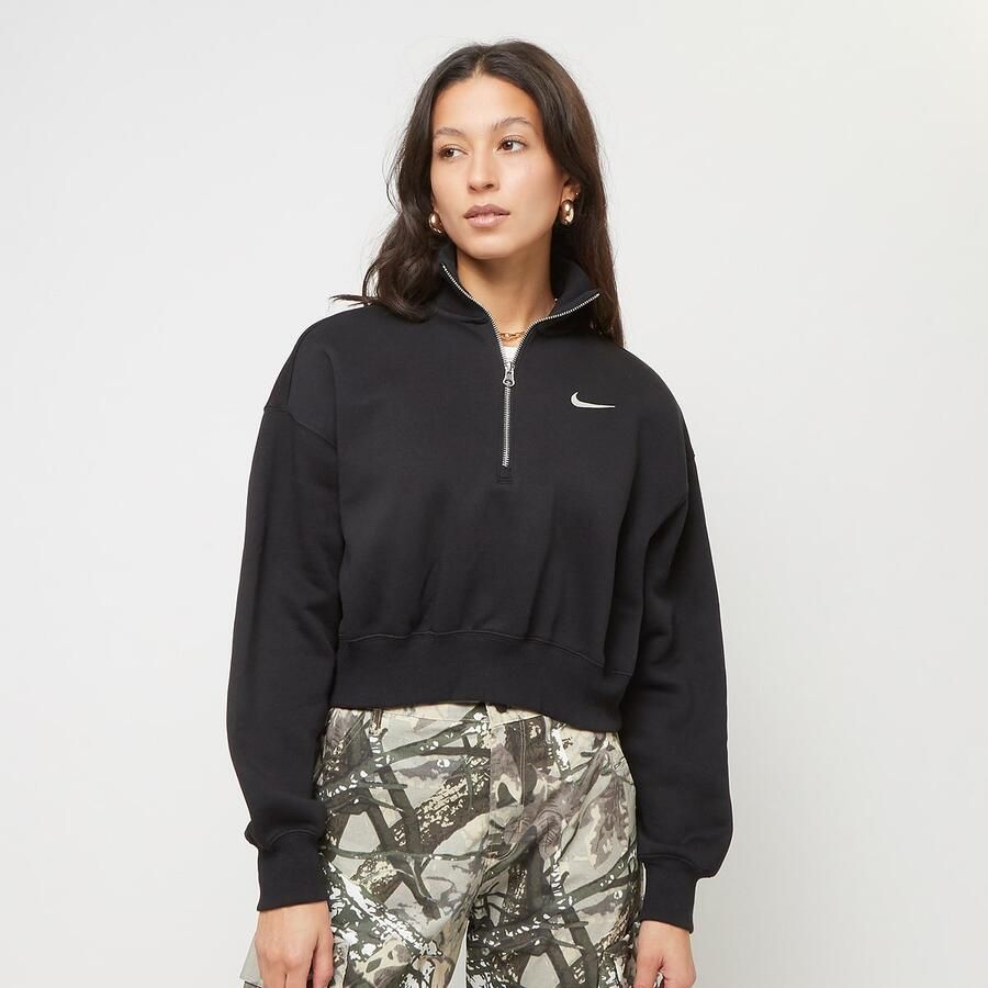 Nike Sportswear Phoenix Fleece Oversized Quarterzip Cropped Sweatshirt Women Hoodies & Sweaters zwart Maat XS Kleding - Foto 3