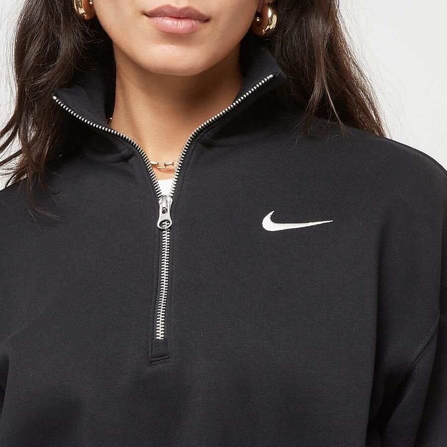 Nike Sportswear Phoenix Fleece Oversized Quarterzip Cropped Sweatshirt Women Hoodies & Sweaters zwart Maat XS Kleding