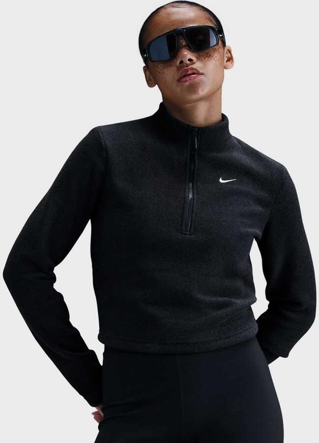 Nike Sportswear Phoenix Plush Slim Long-Sleeve Cozy Fleece 1 2-Zip Top Wo Kleding zwart Maat XS - Foto 3