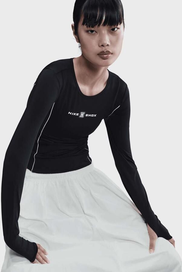 Nike Sportswear Shox Long-Sleeve Top Women Longsleeves zwart Maat XS Kleding - Foto 3
