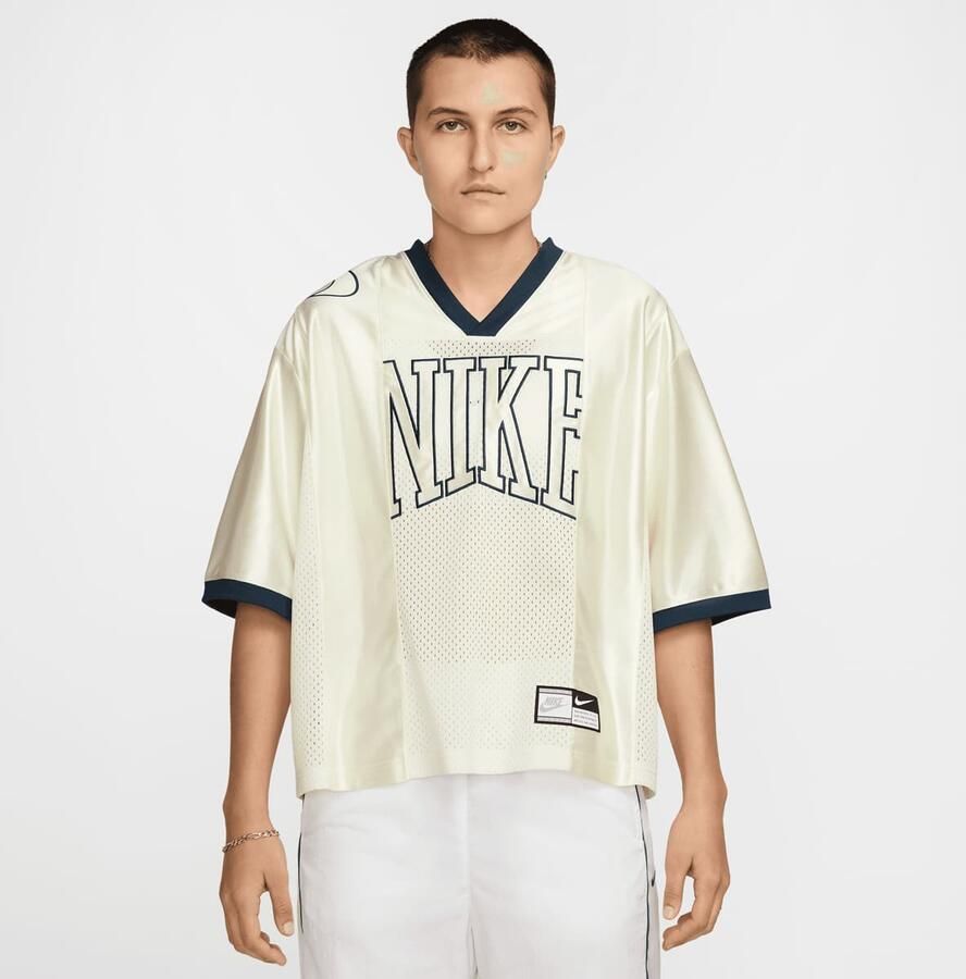 Nike Sportswear Street Shortsleeve Grafik Jersey Top Women Trainingspakken beige Maat XS Kleding - Foto 3