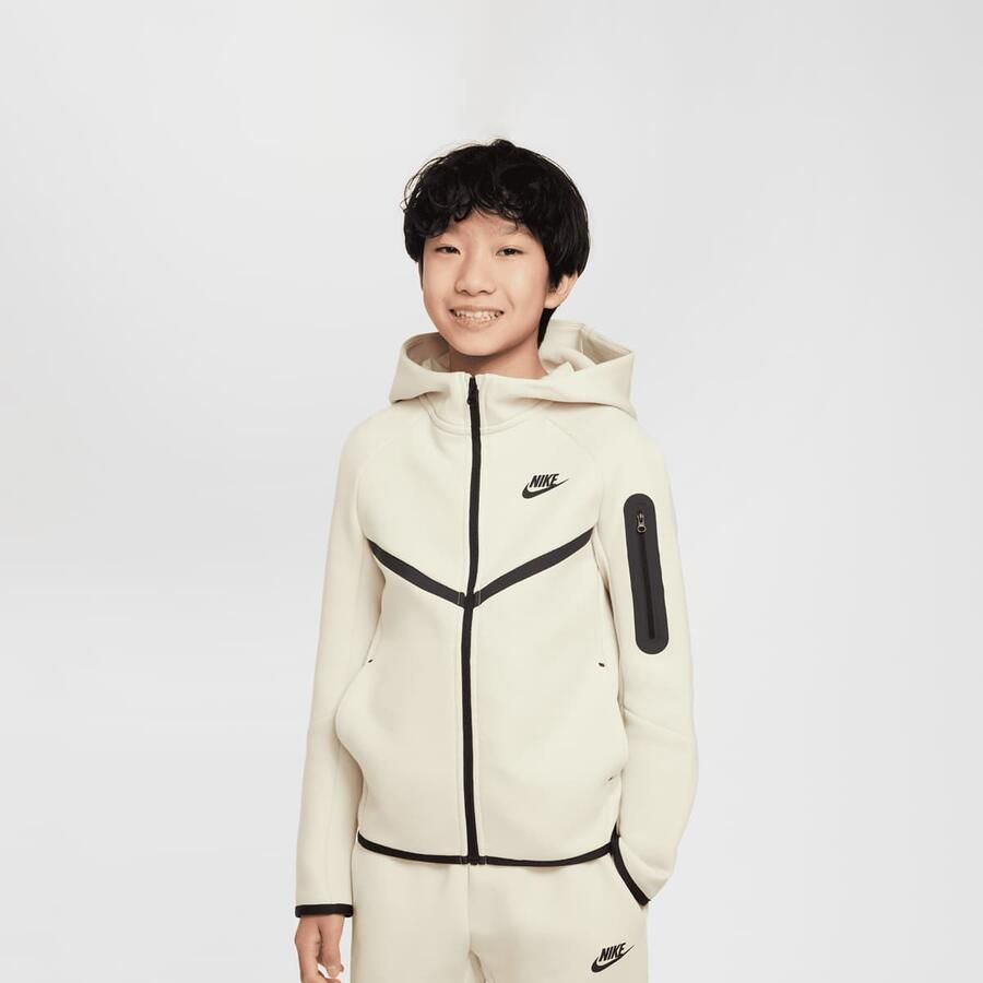 Nike Sportswear Tech Fleece Full-Zip Hoodie Hoodies & Sweaters in beige formaten: 158 - Foto 3