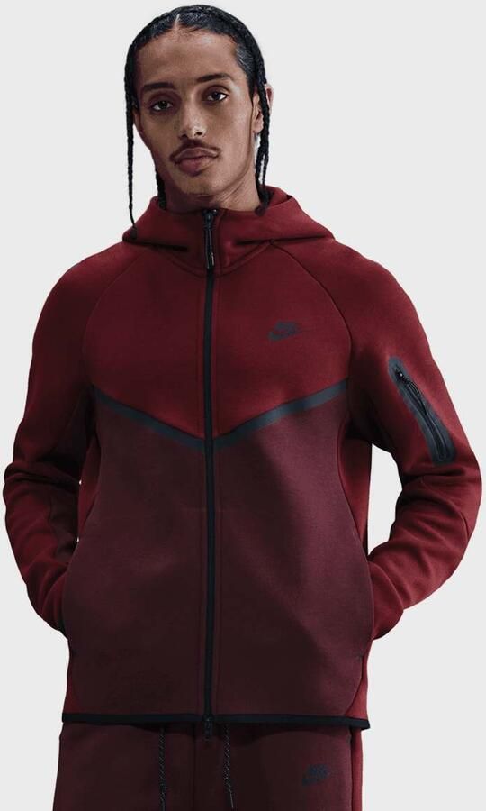 Nike Tech Windrunner herenjack van fleece met rits over de hele lengte Tech Rood- Heren Rood - Foto 4