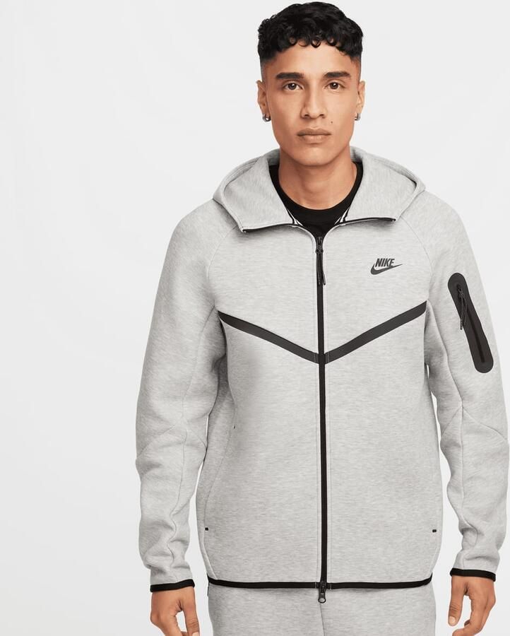 Nike Tech Windrunner herenjack van fleece met rits over de hele lengte Tech Dark Grey Heather- Heren Dark Grey Heather - Foto 3