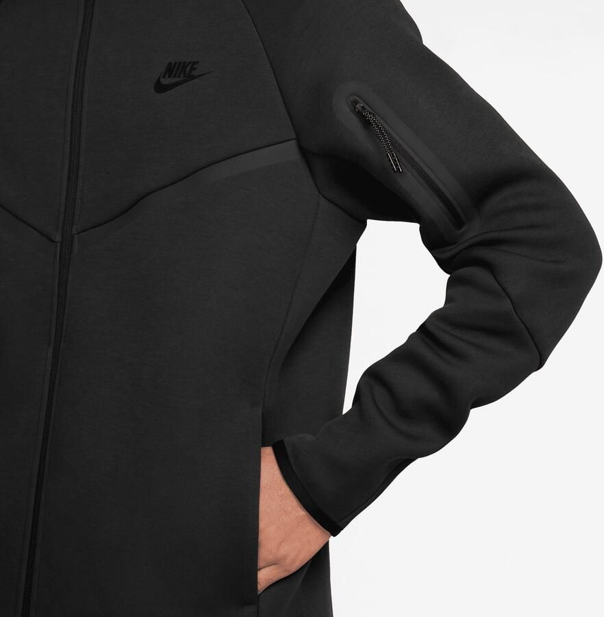 Nike Tech Windrunner herenjack van fleece met rits over de hele lengte Tech Black- Heren Black