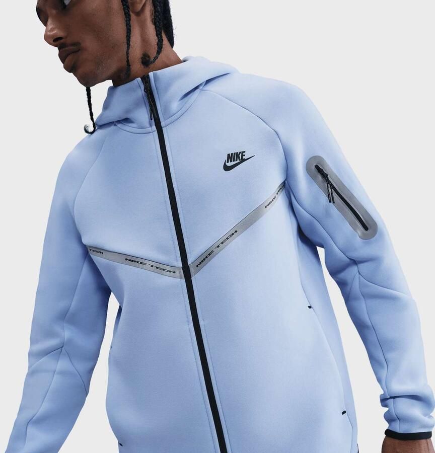 Nike Fleecejack met rits over de hele lengte en reflecterende details voor heren Tech Windrunner Blauw- Heren Blauw