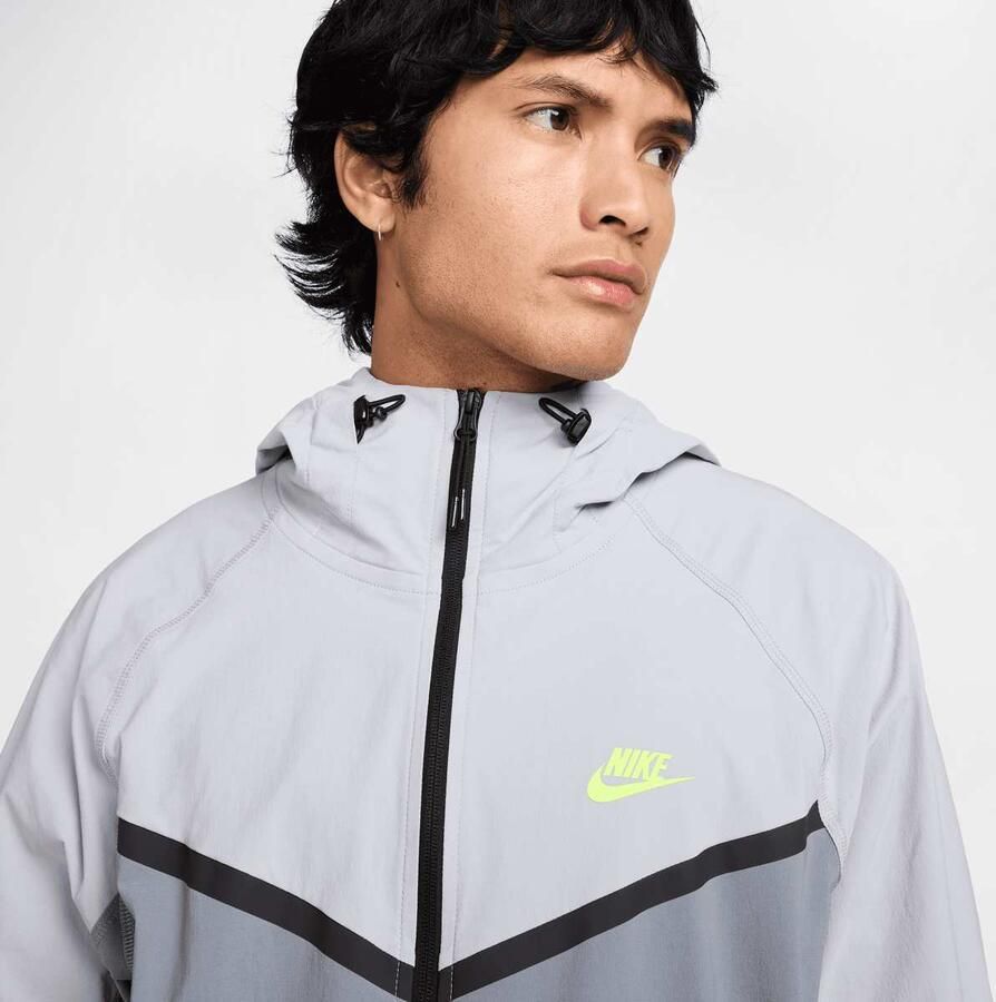 Nike Geweven Windrunner herenjack met rits over de hele lengte Tech Cool Grey- Heren Cool Grey