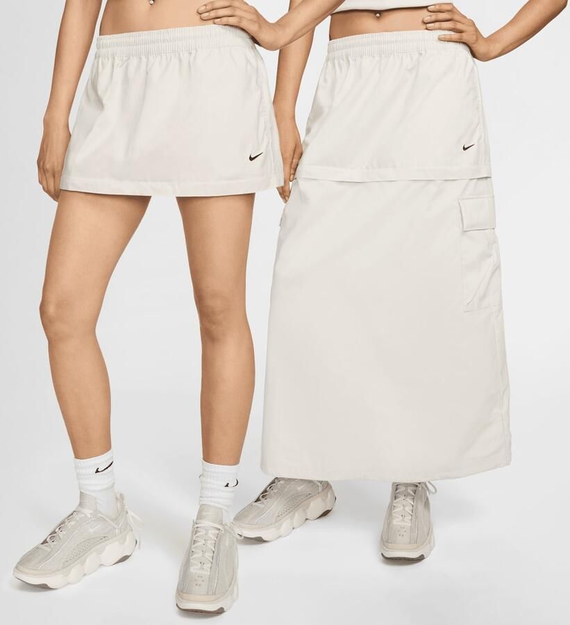 Nike W NSW ESSTL WVN MR CGO MDI SKT lt orewood brn black Women Jurken & Rokken beige Maat XS Dames - Foto 3