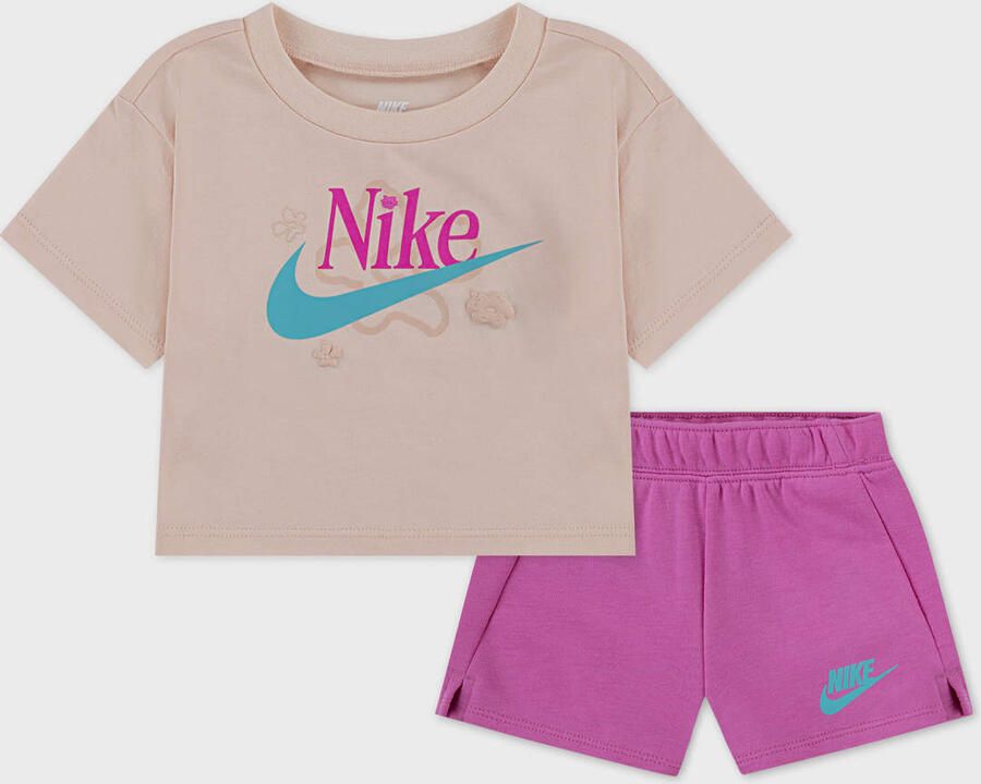 Nike Wild Flower Jersey French Terry Shorts Set unisex Baby Rompers & Sets lichtroze 104 Kleding - Foto 2