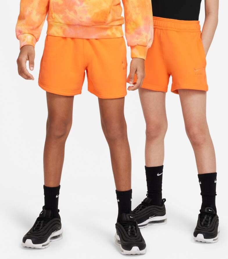 Nike Air Shorts van sweatstof voor kids Oranje