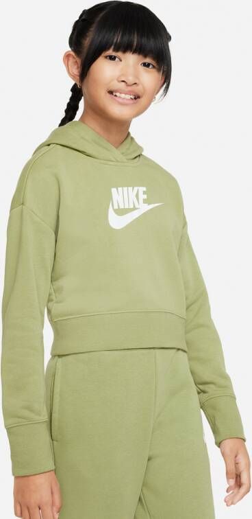 Nike Sportswear Club Korte hoodie van sweatstof voor meisjes Groen