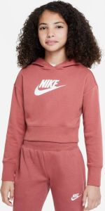 Nike Sportswear Club Korte hoodie van sweatstof voor meisjes Rood
