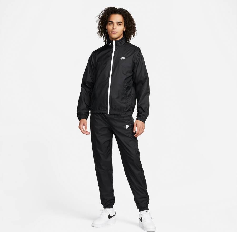 Nike Sportswear Club Lined Woven Track Suit Trainingspakken Kleding black white maat: M beschikbare maaten:S M L XL