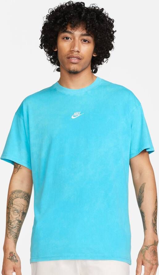 Nike Sportswear Club Wash Shortsleeve Tee T-shirts Kleding baltic blue sail maat: XS beschikbare maaten:XS S M L