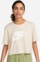 Nike Sportswear Essential Cropped T-shirt T-shirts Dames sanddrift white maat: S beschikbare maaten:XS S M L XL - Thumbnail 1