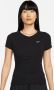 Nike Sportswear Essential Rib Shortsleeve Midrunner Crop Top T-shirts Kleding black sail maat: L beschikbare maaten:XS S M L XL - Thumbnail 1