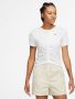 Nike Sportswear Essentials Ribbed Short-sleeve Mod Cropped Top T-shirts Kleding white black maat: M beschikbare maaten:XS S M L XL - Thumbnail 1