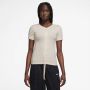 Nike Sportswear Essentials Ribbed Short-sleeve Mod Cropped Top T-shirts Kleding lt orewood brn sail maat: XS beschikbare maaten:XS S M L XL - Thumbnail 2