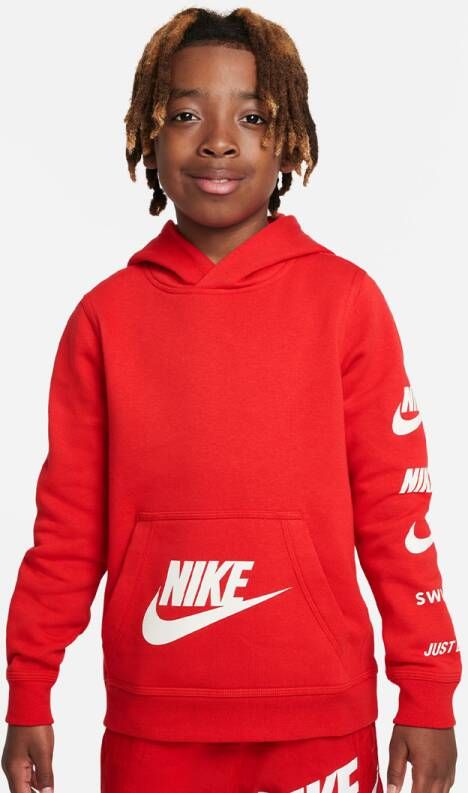 Nike Sportswear Fleece Pullover Hoodie Basketball Hooded vesten Kleding university red maat: 137 beschikbare maaten:137